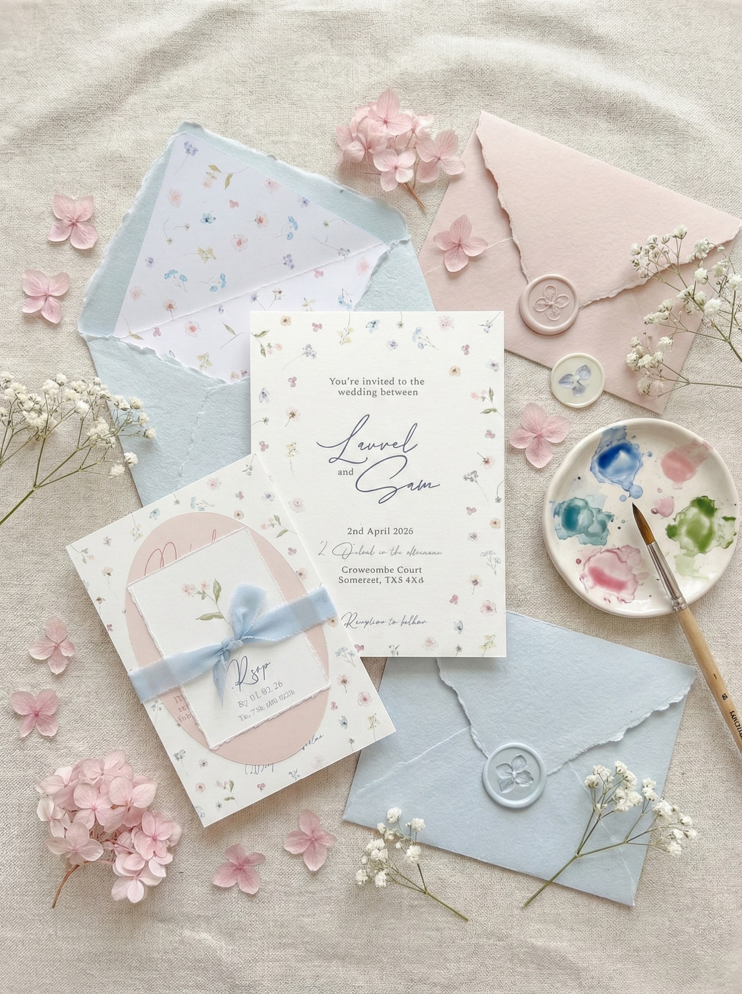 Laurel Meadow Main Invitation Suite